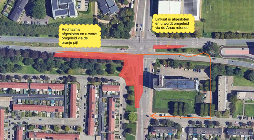 Omleidingen ingang wijk 7-11 april