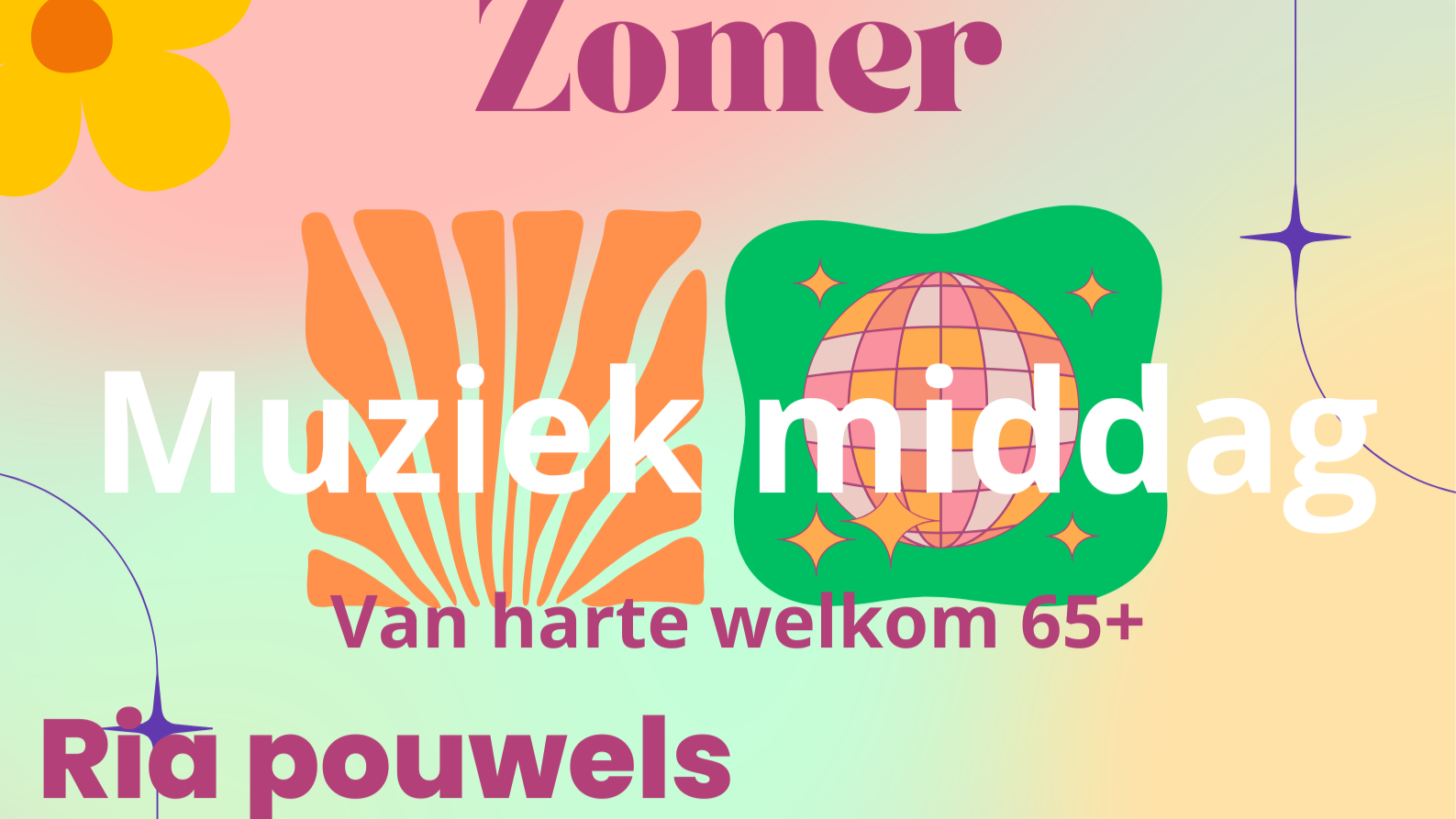 Kleurrijke Illustratief Zomerfeest Poster Header